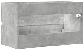 betonszürke szerelt fa mosdószekrény 90 x 38,5 x 45 cm