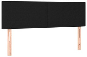 fekete szövet rugós és LED-es ágy matraccal 140x190 cm