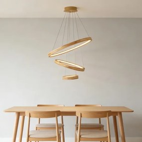 Brilagi - LED függeszték kábelen UMEA WOOD LED/45W/230V átm. 60 cm gumifa