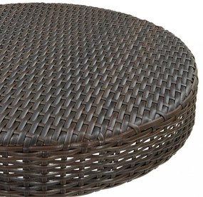 barna polyrattan kerti asztal 75,5 x 106 cm
