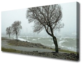 Vászonkép Sea Storm Waves 140x70 cm