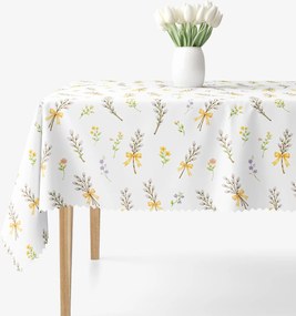 Goldea húsvéti szögletes teflonos asztalterítő - barka mintás 100 x 100 cm