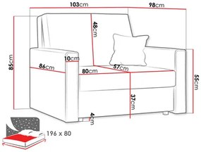 Széthúzható fotel Clovea Bis Premium I (sötétkék) (tárolóhellyel). 1105648