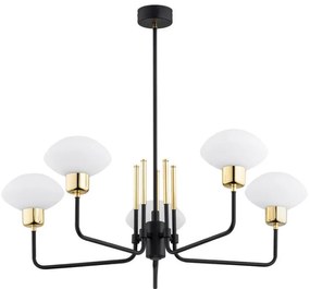 Argon 2128 - RAVELLO 5xE14/15W/230V fekete/arany csillár rúdon