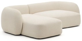 Krémszínű zsenília sarokkanapé (bal oldali-heverő résszel) Martina – Kave Home