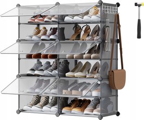 Songmics Keskeny cipĆtartĂł polc, 6 rekesz ajtĂłval, acĂ©l vĂĄz