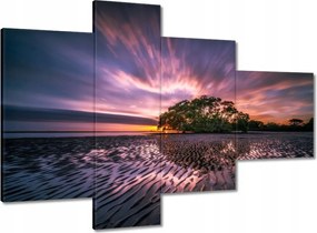 Vászonkép 100x70 Gyönyörű lila tájkép