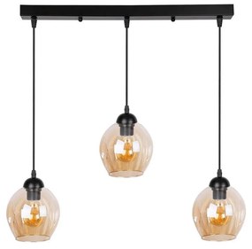 Fekete függőlámpa üveg búrával 14x70 cm Aspa – Candellux Lighting