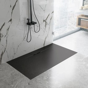 Zuhanytálca Bazalt long Black 80x120