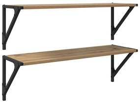 vidaXL Falpolcok 2 pcs Artisan tölgy 80 x 25 x 25,5 cm Faanyag