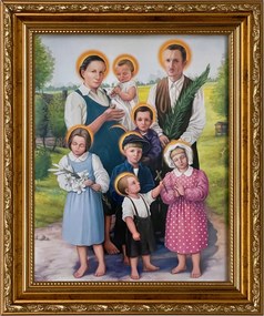 Vászonkép 31x26 Áldott Ulm Család Arany Díszített Keret