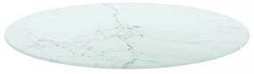 fehér edzett üveg asztallap márványdizájnnal Ø60 x 0,8 cm
