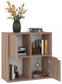 szürke-sonoma színű szerelt fa könyvespolc 60 x 27,5 x 59,5 cm