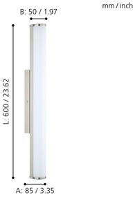 Eglo 94716 - LED Fürdőszobai lámpa CALNOVA 1xLED/16W/230V