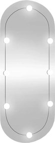 vidaXL ovális üveg falitükör LED fényekkel 40 x 90 cm