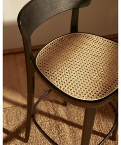 Fekete bárszék kőrisfa dekorral 99 cm Romane – Kave Home