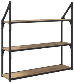 vidaXL Falpolc polcokkal Artisan tölgy 80 x 21 x 78,5 cm Faanyag