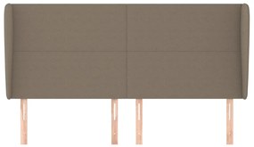 tópszínű szövet fejtámla szárnyakkal 203x23x118/128 cm