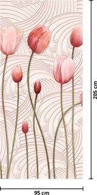 Fotótapéta ajtóra - Rózsaszín tulipán (95x205cm)