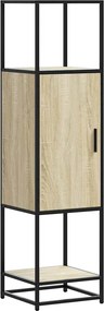 vidaXL Highboard sonoma tölgy 35,5x35x139 cm gépelt fa és fém