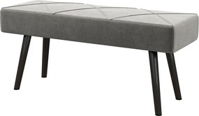 Kárpitozott pad, ágyhoz való pad, bársonyhatású, 100 x 36 x 45 cm, szürke