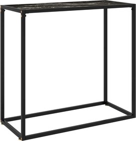 vidaXL fekete edzett üveg tálalóasztal 80 x 35 x 75 cm