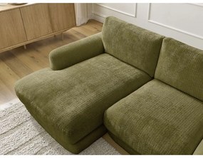 Khaki zsenília sarokkanapé (bal oldali-heverő résszel) Leonore – Bobochic Paris