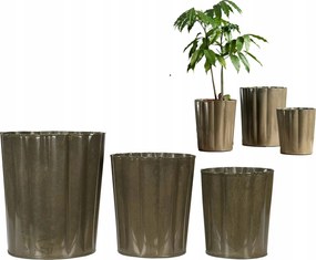 Orchidea Virágtartó Magas Fém Barna fedő 3 db