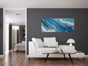 Kép - Világoskék márvány arannyal II. (120x50 cm)