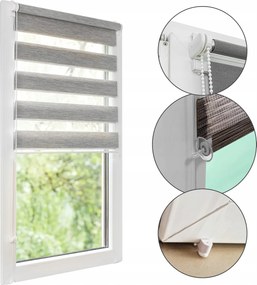 Rolók beltéri ablakra Összecsukható Éjjel-nappal Feszítővel 58x220 Méretre