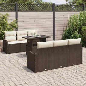 Kerti Kanapé Szett 7 pcs Barna 100 x 55 x 73 cm Poli rattan