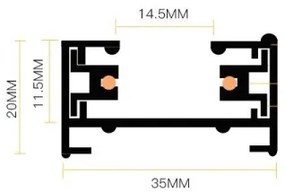 Spotlámpa sínrendszerrel 8xGU10/25W/230V 4 m fekete