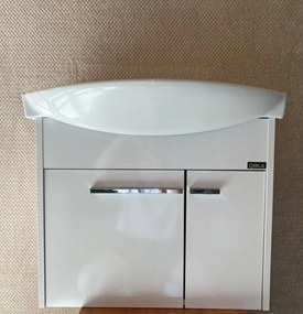 Fürdőszobai alsó szekrény mosdóval és tükörrel FEHÉR 65