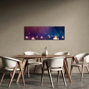 Kép - varázslatos vízililiom (órával) (90x30 cm)