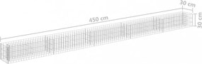 horganyzott acél gabion magaságyás 450 x 30 x 30 cm