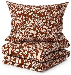 Mikroszálas ágyneműhuzat FOREST ANIMALS barna Ágyneműhuzat mérete: 2 db 70 x 90 cm | 200 x 220 cm