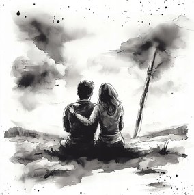 Vászonkép Canvas Emberek Férfi Nő Pár Kapcsolat Szerelem 80x80