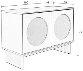 Világosszürke akácfa komód 100x70x45 cm Twin – Zuiver