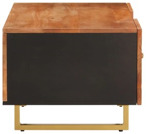 Barna és fekete tömör mangófa dohányzóasztal 100 x 54 x 40 cm