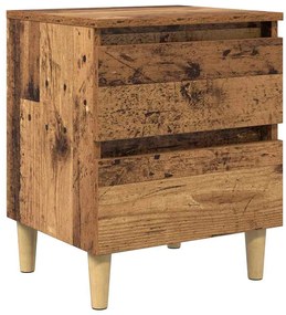 vidaXL Ágyat tartó szekrény fiókkal Öreg fa 40 x 35 x 50 cm Faanyag
