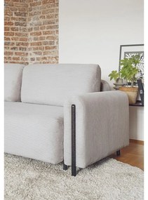 Szürke kordbársony kinyitható-tárolóhelyes kanapé 244 cm Arcadova – ELTAP