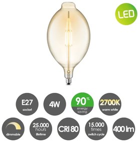 LED Dimmelhető izzó VINTAGE EDISON E27/4W/230V 2700K