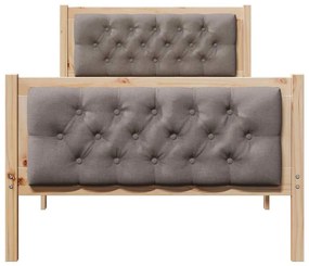 Ágykeret fejtámlával Tópszínű 90 x 190 cm Tömör fenyőfa