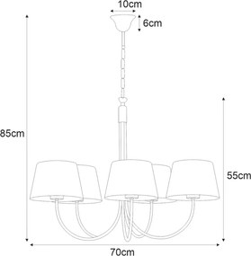 KAJA K-4336 SASTO Fekete Színű Csillár 5xE27 15W IP20