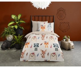 Barna-bézs egyszemélyes pamut gyerek ágyneműhuzat 140x200 cm Rave – Good Morning