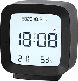 Ébresztőóra Dátummal És Hőmérséklettel Szundi Funkcióval LCD Nedvesség A Levegőben