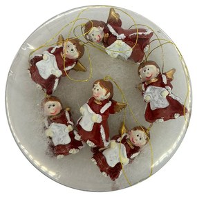 Bordó angyal figura hárfával, akasztóvalZenZ 5 db/doboz