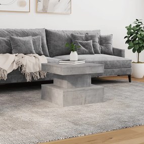 Betonszürke dohányzóasztal LED-lámpákkal 50 x 50 x 40 cm