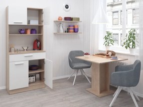 Négyajtós szekrény, sonoma tölgy/fehér, DOMIS NEW