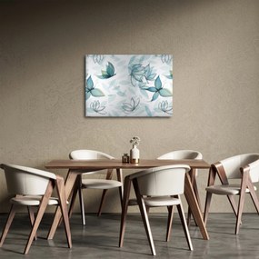 Kép - kék csokornyakkendő (70x50 cm)